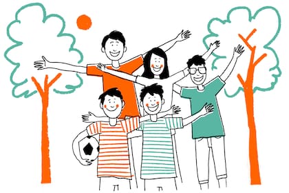 Los cinco hermanitos disfrutan de hacer deportes y estar al aire libre