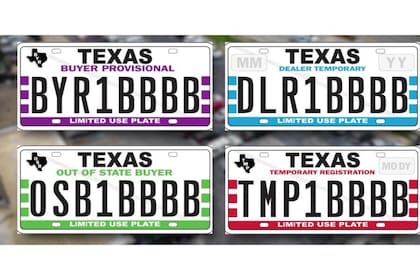 Los colores de las matrículas nuevas en Texas a raíz de una ley que firmó Greg Abbott