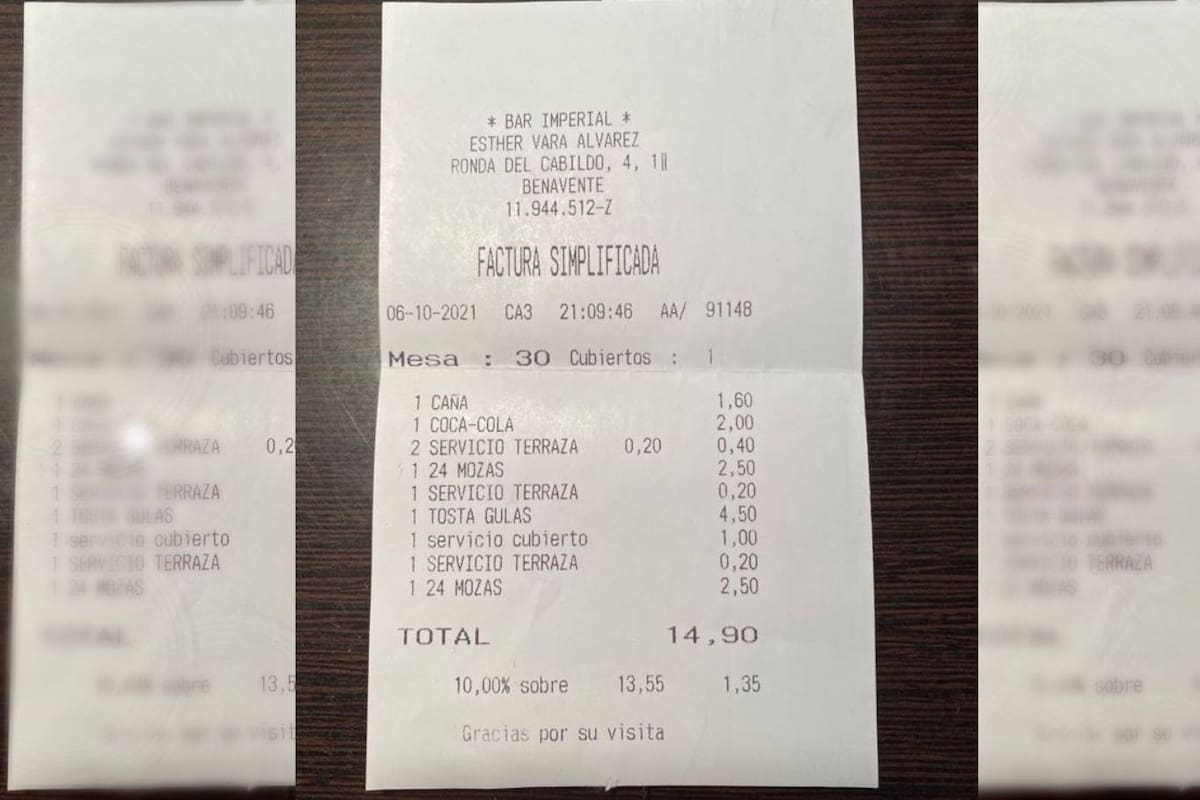 Los comensales españoles de un bar de tapas se soprendieron al ver cuál era el servicio que le cobraron en la cuenta final