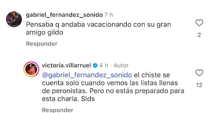 Los comentarios de Villarruel