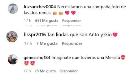 Los comentarios de los usuarios ante el gesto de Roccuzzo