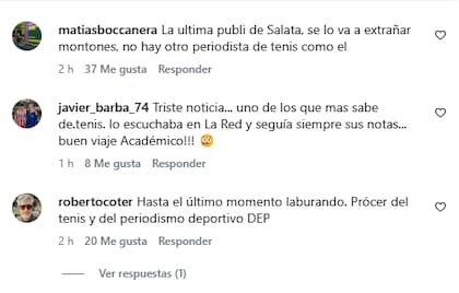 Los comentarios de sus seguidores en Instagram