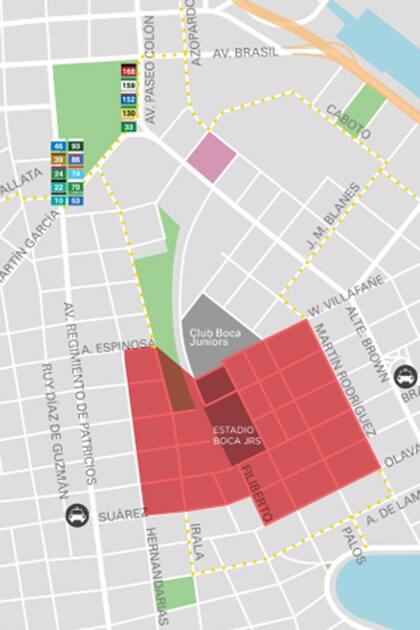 Los cortes de calles que habrá en la zona del estadio de Boca.