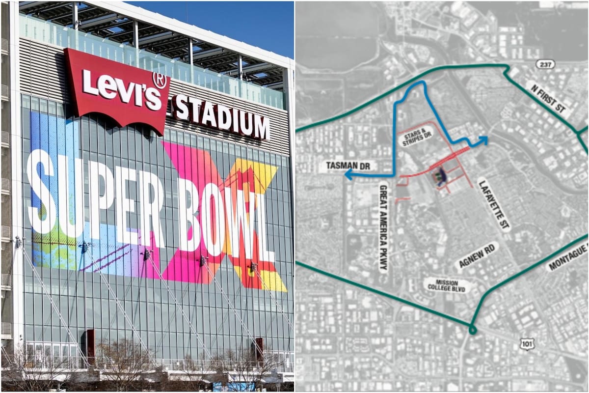 Los cortes que permanecen en Santa Clara, California, tras el Super Bowl