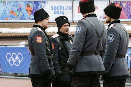 Los cosacos, una fuerza paramilitar de la época de los zares, ya fueron reclutados para los Juegos de Invierno de Sochi, en 2014