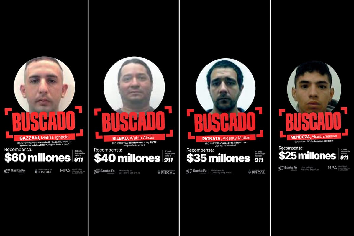 Los criminales más buscados en la provincia de Santa Fe