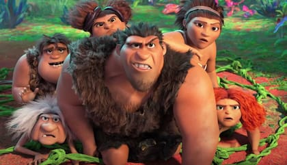 Los Croods vuelven a hacer de las suyas, esta vez conviviendo con una nueva familia