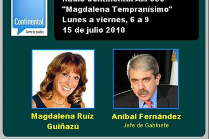 Los cruces entre Magdalena Ruiz Guiñazú y Aníbal Fernández.