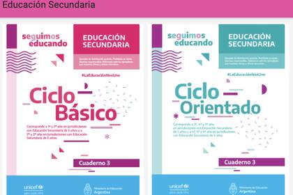 Los cuadernillos que provee el Ministerio de Educación