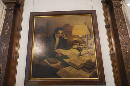 Mariano Moreno en su mesa de trabajo llegó desde el Museo Histórico Nacional