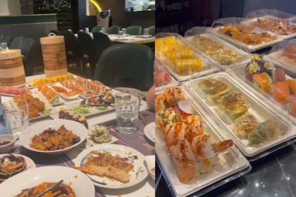 Los cuatro amigos pidieron un exceso de comida (Captura video)