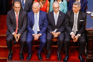 Los cuatro integrantes actuales de la Corte Suprema: Manuel García-Mansilla (nombrado en comisión), Ricardo Lorenzetti, Carlos Rosenkrantz y Horacio Rosatti