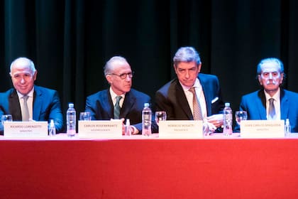 Los cuatro integrantes de la Corte Suprema: Ricardo Lorenzetti, Carlos Rosenkrantz, Horacio Rosatti y Juan Carlos Maqueda