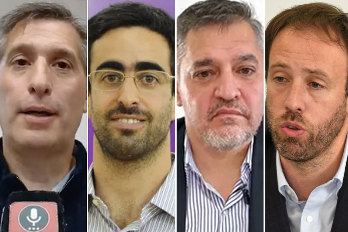 Los cuatro ministros provinciales Pablo Olivares, de Santa Fe; Víctor Fayad (h.), de Mendoza; Alejandro Abraam, de Chaco, y Pablo López, de Buenos Aires