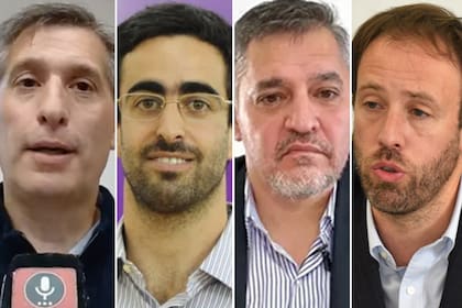 Los cuatro ministros provinciales Pablo Olivares, de Santa Fe; Víctor Fayad (h.), de Mendoza; Alejandro Abraam, de Chaco, y Pablo López, de Buenos Aires