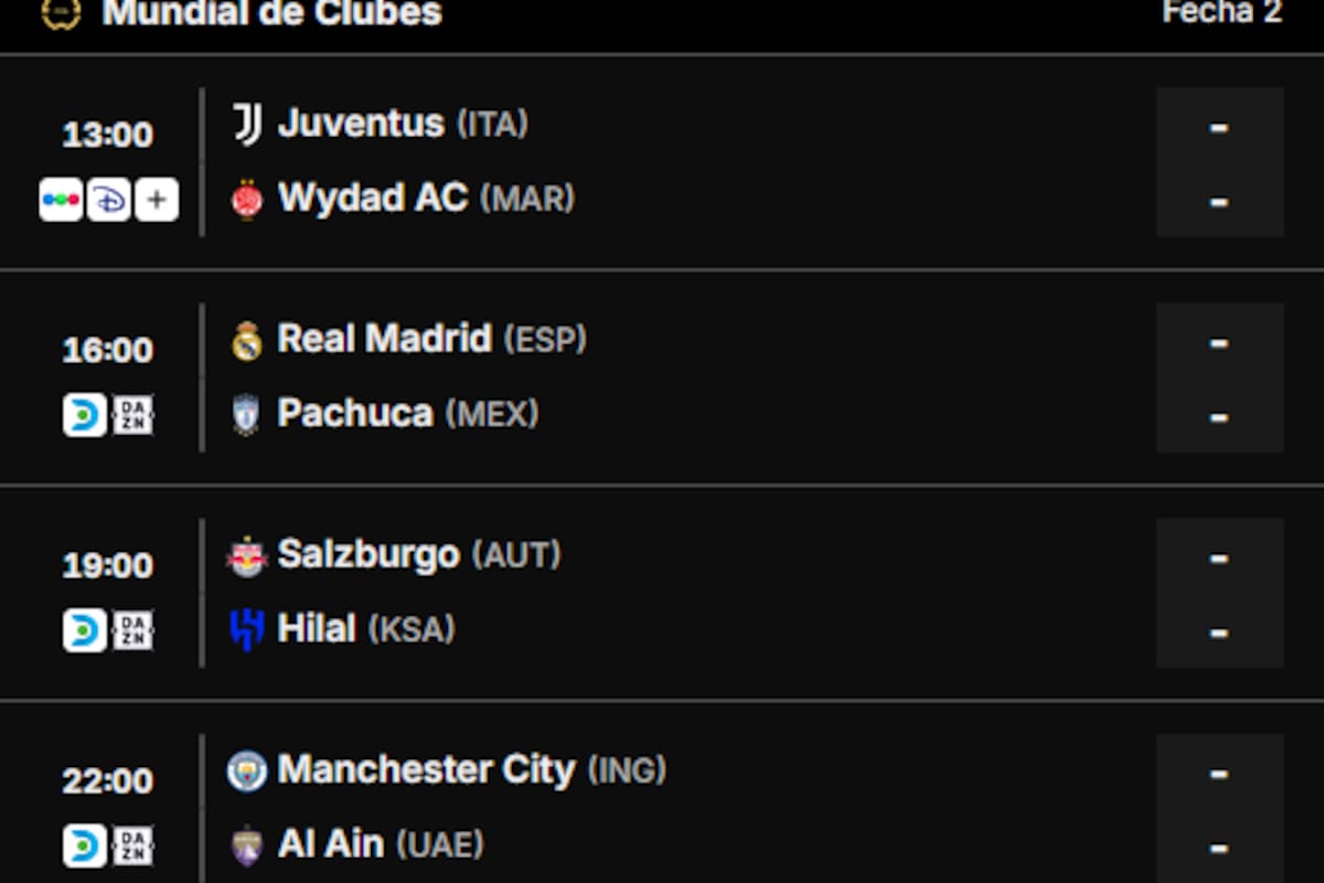 Los cuatro partidos del noveno día de actividad en el Mundial de Clubes 2025