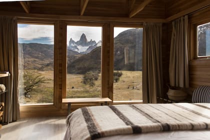 Los cuatro "puestos de veranada" de Bonanza tienen soberbia vista al FItz Roy.