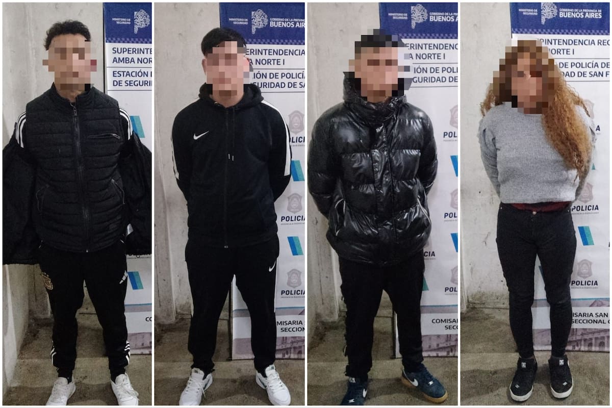 Los cuatro sospechosos detenidos por la policía bonaerense