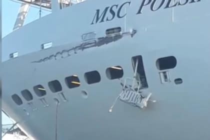 Los daños que provocó la colisión en el MSC Poesía no son estructurales, pero sí visibles