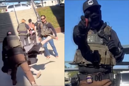 Los defensores de inmigrantes estaban reunidos en Ventura, en California, para observar las redadas de los agentes del ICE y registrar los procedimientos