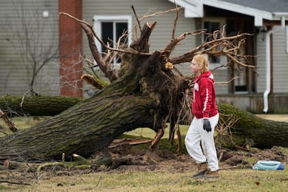 Los destrozos ocasionados por el tornado en Union City, en el estado de Michigan