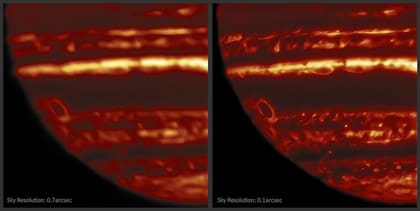 Los detalles en las nubes de Júpiter revelados desde el observatorio desde Hawaii