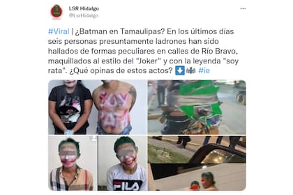 Los detenidos tienen un maquillaje parecido al del Joker, popular personaje de cómics enemigo de Batman