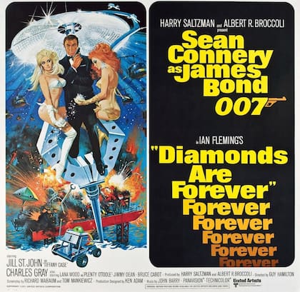 Los diamantes también fueron para siempre en la película de James Bond de 1971 y la canción de Shirley Bassey "Los diamantes son eternos"