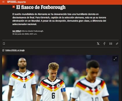 Los diarios de Alemania reaccionaron a la eliminación de su seleccionado ante Paraguay.