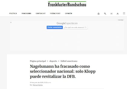Los diarios de Alemania reaccionaron a la eliminación de su seleccionado ante Paraguay.