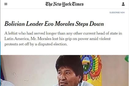 Los diarios del mundo se hicieron eco de la renuncia del presidente boliviano