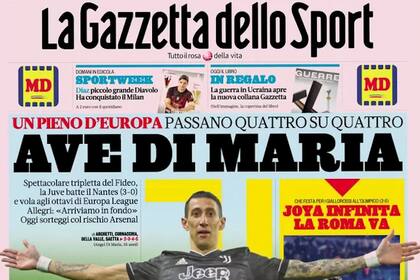 Los diarios deportivos de Italia elogian a Ángel Di María tras los tres goles a Nantes