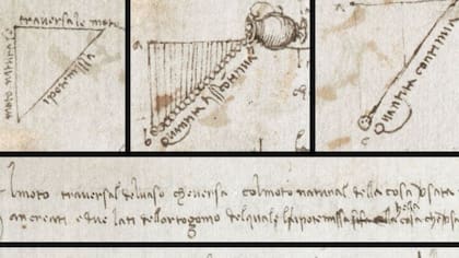 Los dibujos encontrados en una esquina de los legajos de Da Vinci