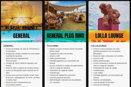 Los diferentes paquetes para el Lollapalooza Argentina 2027