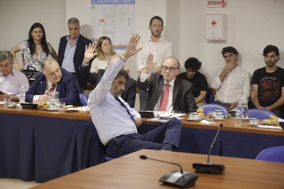 Los diputados ultrakirchneristas, este martes en la comisión de Juicio Político