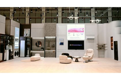 Los dispositivos para casas inteligentes de LG, en uno de los stands de la feria