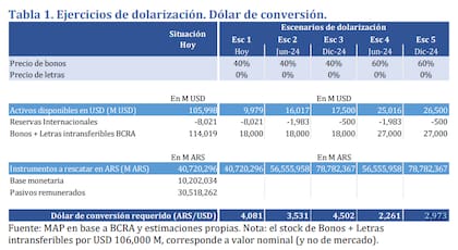 Los distintos escenarios de dolarización posibles para este 2024, según la consultora MAP