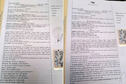 Los documentos de la herencia de Berlusconi