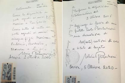 Los documentos de la herencia de Berlusconi