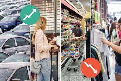 Los dos caras del consumo en la era Milei: suben los patentamientos de autos y los viajes al exterior, caen las ventas en supermercados y la ropa