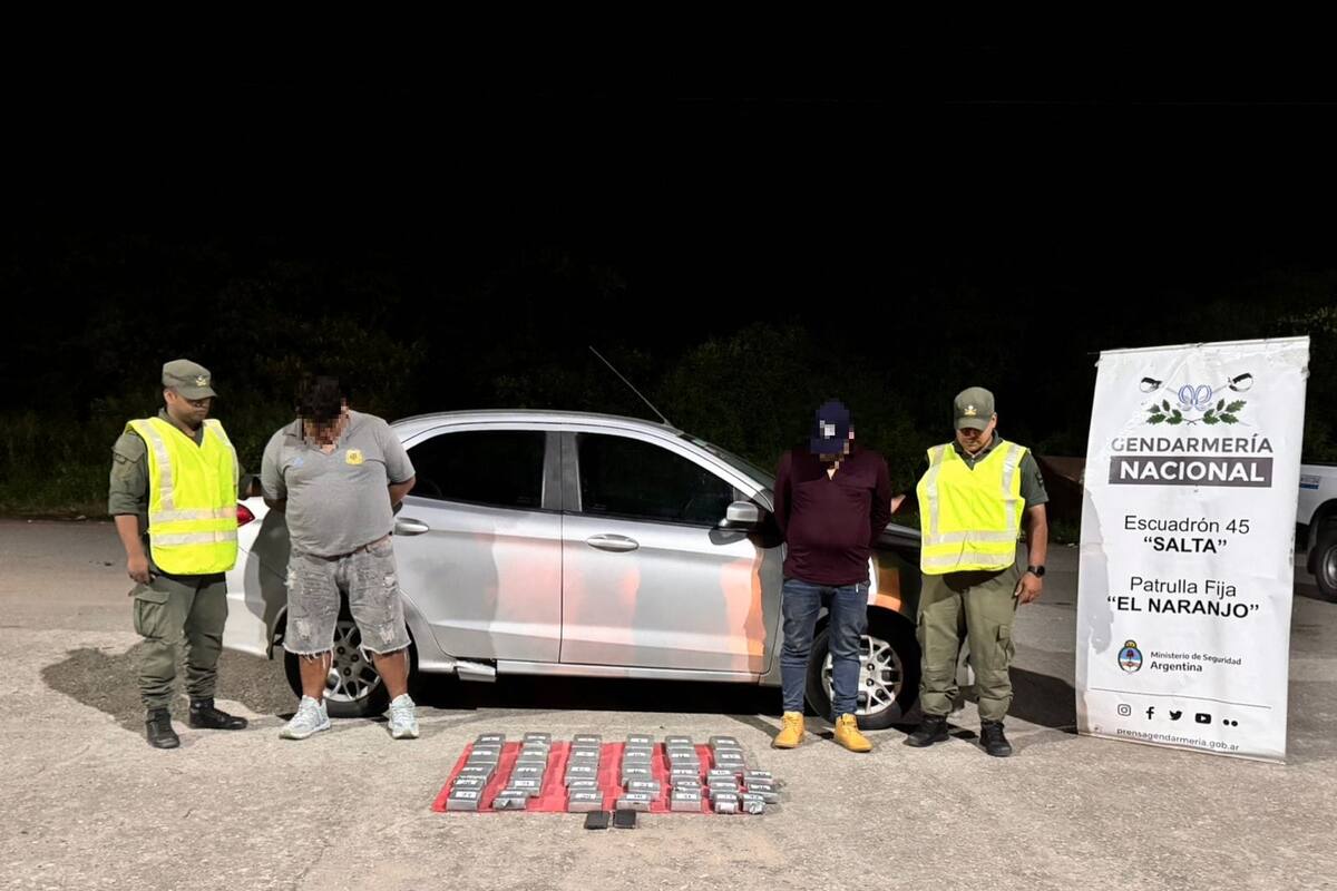 Los dos detenidos con 28 kilos de cocaína en Salta
