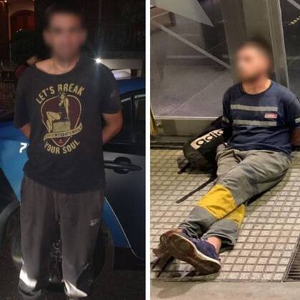 Los dos sospechosos de robar bronce (el de la izquierda, en VIlla Urquiza; el de la derecha, en la Bolsa de Comercio) fueron detenidos por la Policía de la Ciudad