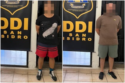 Los dos sospechosos detenidos por detectives de la Delegación Departamental de Investigaciones (DDI) de San Isidro de la policía bonaerense