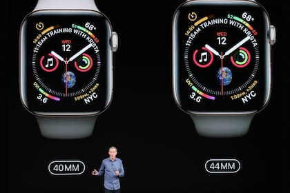 Los dos tamaños del Apple Watch Serie 4