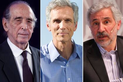 Los economistas Ricardo Arriazu, Rafael Di Tella y Gustavo Cañonero