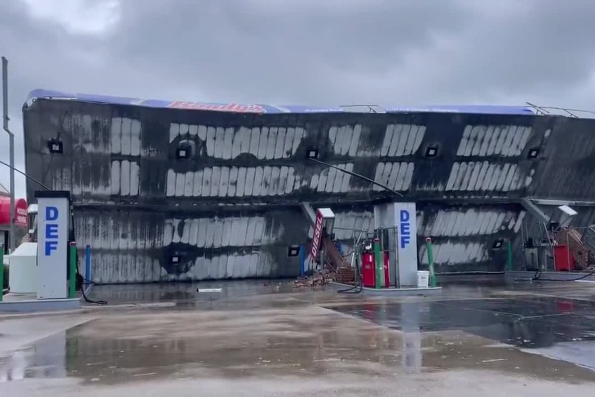 Los efectos de Idalia se sintieron en una de las estaciones de servicio de Florida