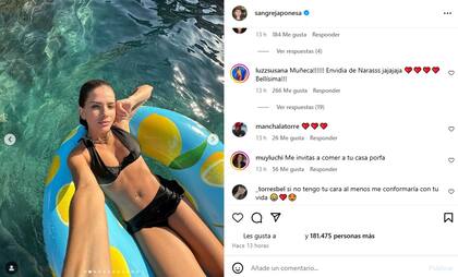 Los elogios que recibió La China Suárez por su posteo en Instagram