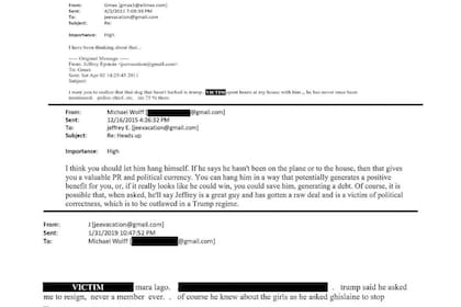 Los emails de Epstein donde el pedófilo asegura que Trump sabía de su conducta
