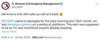 Los encargados del sistema de emergencias se disculparon