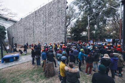 Los escaladores se reunieron para visibilizar el reclamo